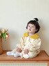 優(yōu)奇嬰兒衣服秋裝超萌可愛哈衣嬰幼兒寶寶連體衣洋氣爬服春秋季外出服 米黃 90cm 曬單實(shí)拍圖