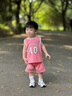 齊齊熊（ciciibear）[小冰甲涼感抗菌]齊齊熊男童背心套裝夏季寶寶純棉籃球服2025新款 冰莓粉 90 曬單實拍圖