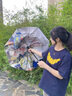 印象城雙面花遮陽傘雙層黑膠防曬防紫外線太陽傘晴雨兩用雨傘 白玫瑰 曬單實拍圖