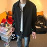 POUM復古彎刀牛仔褲子男士春秋款休閑高街美式闊腿褲2507藍色2XL 曬單實拍圖