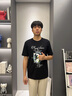 卡賓（CABBEEN）【索羅娜涼感】短袖男士T恤萬(wàn)針刺繡重工精致潮流夏季短袖T恤男 煤黑色01 L /175/50 曬單實(shí)拍圖