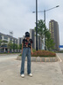 FSHE高腰闊腿牛仔褲女春秋冬2025新款加絨寬松顯瘦垂感復(fù)古直筒拖地褲 復(fù)古藍(lán)長(zhǎng)褲 S 曬單實(shí)拍圖