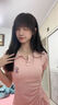 九寸陽光泳衣女新款減齡POLO領(lǐng)短袖夏連體學生可愛保守顯瘦遮肚溫泉度假 粉色 （泳裙+平角褲） 均碼 （推薦體重120斤內(nèi)） 曬單實拍圖