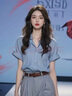 森蓮娜（SENLIANNA）2025年春天夏季最新款西裝闊腿休閑褲女士套裝直筒運(yùn)動(dòng)長(zhǎng)褲子衣服 兩件套裝 L 108-118斤 曬單實(shí)拍圖