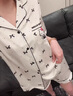 hello kitty真絲睡衣女款夏季短袖甜美絲綢家居服禮盒裝送女友 蝴蝶結kitty【短袖+短褲+長(cháng)褲】 L 建議【100-120斤】 曬單實(shí)拍圖