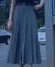 巧丂灰色西裝半身裙女秋冬小個(gè)子中長(zhǎng)款百褶裙高腰顯瘦垂墜感a字長(zhǎng)裙 灰色L碼【送腰帶】 曬單實(shí)拍圖