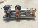花雨夜汽車停車號碼牌臨時?？侩娫捙苿?chuàng)意可愛卡通網(wǎng)紅移挪車載情侶擺件 藍帽情侶+2貓+銀安全錘香薰牌 曬單實拍圖