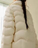 獨(dú)束大碼女裝立領(lǐng)弧形門襟羽絨服冬裝新款微寬松正肩白鴨絨外套女 米杏色 XL (尺碼：3) 曬單實(shí)拍圖