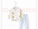 舒貝怡兒童內(nèi)衣套裝新春秋款嬰兒睡衣寶寶衣服純棉男女童家居服藍色73CM 曬單實拍圖