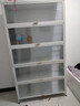達(dá)將鋼制書架帶門兒童書柜防塵儲物柜落地家用客廳展示柜鐵藝置物架子 五門六層長100寬42高181象牙白 曬單實拍圖
