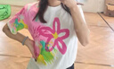 沂懿短袖女純棉白色t恤寬松上衣2025夏季新款大碼顯瘦遮肚子高顏值 漸變涂鴉花朵短袖【白色】 L 曬單實(shí)拍圖