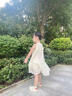 拉夏貝爾女童連衣裙夏季2025新款兒童夏裝無(wú)袖裙子寶寶花朵公主裙 米色 110 建議身高101-110cm 曬單實(shí)拍圖