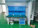 壹鐸重型防靜電工作臺鉗工電工防靜電臺面維修桌車間流水線實驗裝配臺 1.5米偏四抽+雙掛 曬單實拍圖