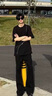 Shelley Jones黑色柳葉彎刀牛仔褲男款夏季修身直筒褲子美式高街vibe風(fēng)微喇褲子 黑色 XL [推薦120-140斤] 曬單實(shí)拍圖