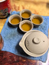 陶瓷功夫茶具小套一壺四杯整套簡約家用辦公會客泡茶壺茶杯 粗陶手抓壺（靜字）一壺四杯 曬單實拍圖