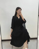 瑞彼麗孕婦哺乳衣外出連衣裙高級感辣媽夏季胖mm遮肉產(chǎn)后期大碼喂奶裙子 黑色【胸前解扣可哺乳】 L碼 110-125斤 曬單實(shí)拍圖