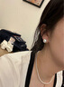 歐芙蘭南洋海水澳白近圓珍珠素耳釘18K金材質(zhì)簡約女款耳飾送女友禮物 11-12mm 曬單實(shí)拍圖
