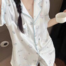 另約可愛玉桂狗2025新款冰絲涼感睡衣女夏季短袖甜美可愛夏天薄款套裝 A22040 玉桂狗 M 曬單實(shí)拍圖