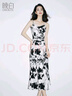 晚白2025夏款時(shí)尚高級(jí)感暈染印花淑女減齡修身顯瘦度假風(fēng)吊帶裙 花色 L 曬單實(shí)拍圖