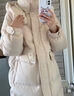 鴨鴨（YAYA）羽絨服女中長款2025年冬季新款韓版寬松時尚設(shè)計感加厚連帽外套 牛油果綠 M 曬單實拍圖