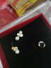 周六福珍珠耳釘三葉草S925銀耳飾生日禮物女 X0913980近圓 6-6.5mm 一對 曬單實拍圖