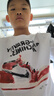 Jordan耐克AJ童裝男女童短袖t恤 Nike夏季兒童后背印花短T上衣 純白色- 曬單實(shí)拍圖