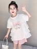 DISNEY迪士尼女童短袖T恤裙夏款2025新款兒童洋氣連衣裙子體恤公主裙套 單T 110 (建議1.05米以下) 曬單實(shí)拍圖