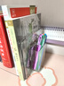 得力桌面書(shū)立書(shū)架收納盒透明書(shū)本書(shū)桌立架分隔板亞克力筆筒置物架 1個(gè)裝 三欄透明書(shū)立+筆筒 曬單實(shí)拍圖