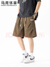 馬克華菲短褲男士夏季休閑直筒五分薄款透氣速干戶外運動褲子 焦糖 XL 曬單實拍圖