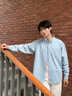 名創(chuàng)優(yōu)品（MINISO）牛仔襯衫男2025新款男士純棉水洗淺藍(lán)色長(zhǎng)袖春秋款薄款百搭外套潮 【100%純棉】淺藍(lán) XL /180(不起球不掉色) 曬單實(shí)拍圖