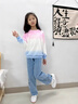 小豬彼特女童牛仔褲春秋款2025新款兒童秋裝秋季直筒大童秋冬加絨闊腿褲子 13068藍(lán)色 140 cm 曬單實拍圖
