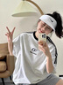 QGF美式短袖t恤女春夏季新款小眾設(shè)計(jì)感寬松半袖體恤女裝休閑上衣服 灰色 M 曬單實(shí)拍圖