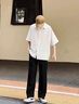 啄木鳥褲子男春夏季新款男士純色直筒休閑褲青少年垂感西褲男生運(yùn)動(dòng)長褲 黑色 L 曬單實(shí)拍圖
