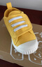 M1&M2童鞋女童帆布鞋男童室內鞋幼兒園室外小白鞋兒童鞋子女學(xué)步鞋398 黃色 21 適合腳長(cháng)12.5cm 曬單實(shí)拍圖