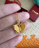 中銀億金花絲蝴蝶黃金項鏈女古法足金吊墜掛墜生日中秋節禮物送女友老婆 古法花絲蝴蝶吊墜+足金鏈-活動(dòng)款【金重約5.2g】 曬單實(shí)拍圖