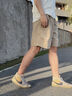 GENIOLAMODE短褲男夏季輕薄透氣寬松休閑涼感冰絲百搭工裝五分褲男 卡其 L 曬單實(shí)拍圖
