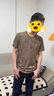 啄木鳥(niǎo)輕奢高端短袖t恤男士夏季冰絲薄款潮流提花體恤新款速干上衣男裝 8831卡其色 XL 曬單實(shí)拍圖