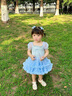 G.DUCKKIDS小黃鴨童裝女童裙子夏季洋氣公主裙兒童連衣裙女孩禮服tutu裙紗裙 藍色 100 尺碼2~3歲【90-100cm】cm 曬單實(shí)拍圖