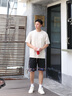 美羅邦 MELOBAN新中式中國(guó)風(fēng)休閑短褲男士夏季薄款撞色拼接寬松直筒五分中褲子潮 黑色 2XL 參考145-160斤左右 曬單實(shí)拍圖