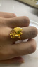 金至尊（3D-GOLD)銀杏葉黃金戒指女款素圈足金戒指黃金首飾七夕禮物計(jì)價(jià) 金重4.97克以證簽多退少補(bǔ) 曬單實(shí)拍圖