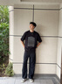 izzue IT天絲薄款休閑褲男士2025夏季新款寬松直筒冰絲闊腿彎刀褲子男 曬單實(shí)拍圖