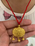 小米星手工編織掛墜繩嬰兒寶寶本命年紅繩兒童項鏈繩小孩黃金鎖吊墜掛繩 寶寶短款33cm【安好】 曬單實(shí)拍圖
