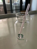 星巴克杯子便攜夏日搖搖杯玻璃杯咖啡杯牛奶杯耐熱杯玻璃瓶 透明400ml 曬單實(shí)拍圖