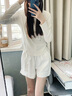 翊尚美短褲女夏季2025新款白色運動(dòng)休閑寬松五分褲高腰顯瘦爆款闊腿中褲 白色 【親膚透氣熱銷(xiāo)款】 M 【推薦100-115斤】 曬單實(shí)拍圖