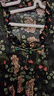 MORELINE沐蘭小眾設計感印花連衣裙2024夏裝新款直筒寬松木耳邊圓領(lǐng)中長(cháng)裙 綠啡花 M 38 曬單實(shí)拍圖