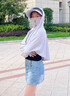 CEENIU防曬衣女2025新款夏季網(wǎng)眼透氣夏季戶外騎行防曬服寬松防曬短外套 灰色 網(wǎng)眼面料-帽子+防曬衣 曬單實拍圖