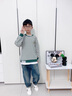 G.DUCKKIDS男童衛(wèi)衣春秋裝上衣潮2025新款潮秋季打底衫7洋氣大童條紋長袖T恤 黑色 春秋 170 cm 曬單實(shí)拍圖
