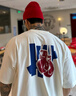 UNDEFEATED五條杠官方春季新品美式潮流LOGO拳套寬松落肩短袖T恤 米白色 L 曬單實(shí)拍圖