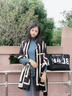 MITHAOL KUSC高檔含羊毛桑蠶絲圍巾女2024秋冬披肩百搭圍脖生日元旦禮物送女友 字母黑白 高檔禮盒裝 曬單實(shí)拍圖
