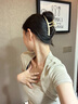 唐芙妮亞克力發(fā)夾后腦勺抓夾超大號(hào)盤頭發(fā)發(fā)卡頭飾發(fā)抓簡(jiǎn)約一字鯊魚夾 杏色一字抓夾13cm 曬單實(shí)拍圖